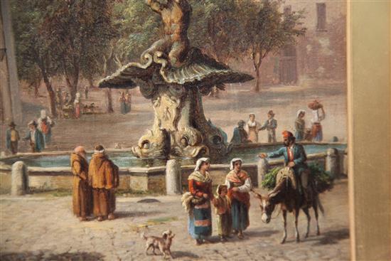 Attributed to Antoinetta Brandeis (1849-1910) The Fountain of Triton Row, 12 x 8in.